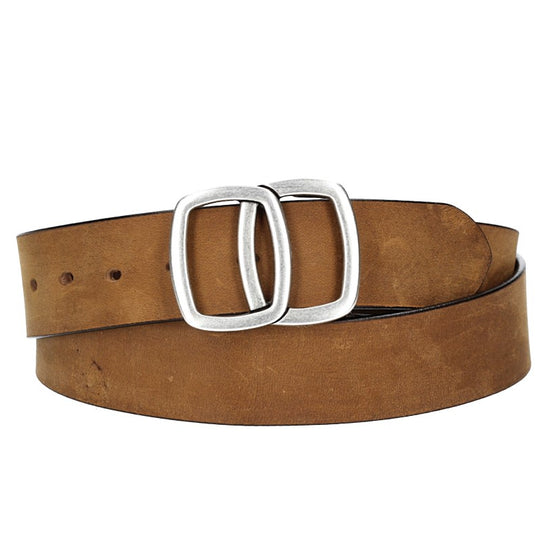 Ledergürtel in Cognac 40mm mit Schmuckschließe Koppel - leder-accessoires.com