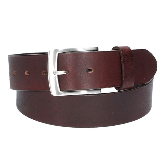 Ledergürtel Rot|Bordeaux 40mm mit Dornschließe in Silber - leder-accessoires.com