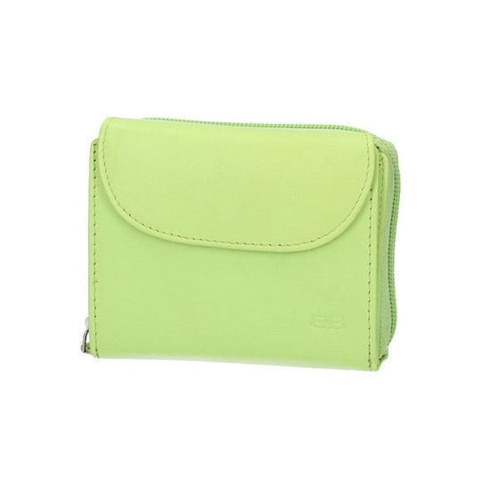 Damenbörse mit Reißverschluss in Hellgrün|Kiwi aus Leder - leder-accessoires.com