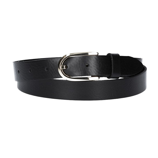 Damengürtel 25mm in Schwarz mit Dornschließe in Lightgold - leder-accessoires.com