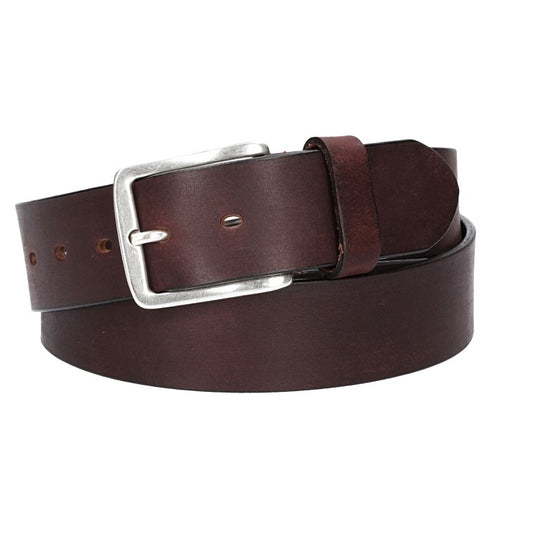 Ledergürtel Rot|Bordeaux 40mm mit Dornschließe in Silber - leder-accessoires.com