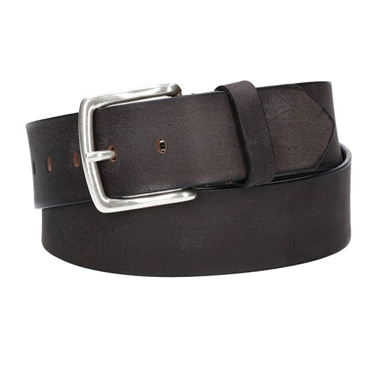 Ledergürtel Schwarz 45mm mit Dornschließe in Silber - leder-accessoires.com