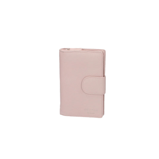 Damenbörse mit Riegel in Rose aus Leder