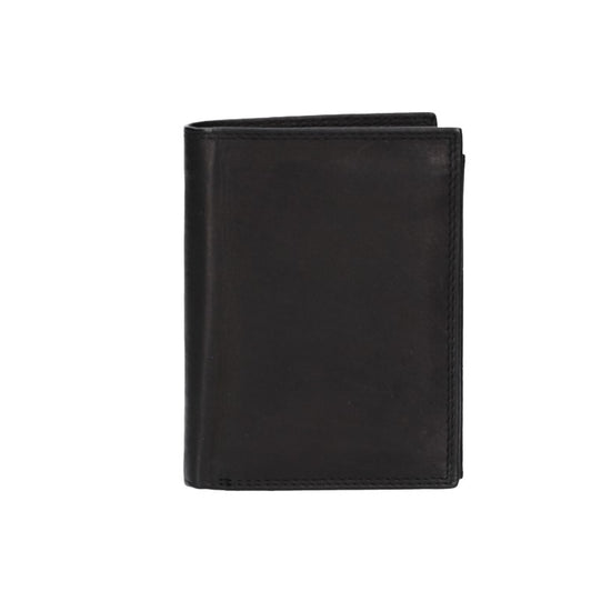 Geldbörse Hochformat mit Riegel in Schwarz aus Leder - leder-accessoires.com