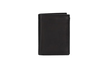 Geldbörse Hochformat mit Riegel in Schwarz aus Leder - leder-accessoires.com