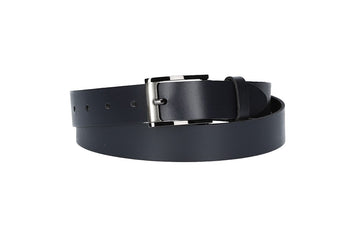 Herren-|Anzugsgürtel 30mm in Marine|Dunkelblau mit Dornschließe in Silber