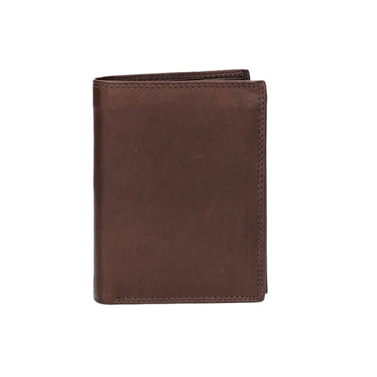 Geldbörse Hochformat mit Riegel in Braun aus Leder - leder-accessoires.com