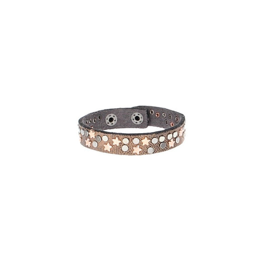 Armband  Bunt|Metallic mit  Sternen aus Leder