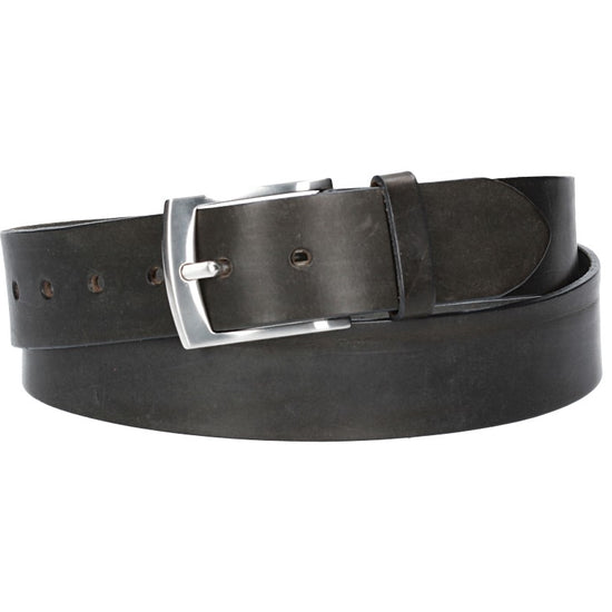 Ledergürtel Überlänge Grau 40mm mit glänzender Schließe in Silber - leder-accessoires.com
