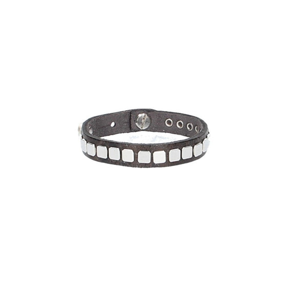 Armband Braun mit Nieten aus Leder - leder-accessoires.com
