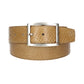 Schlangenledergürtel 40mm Taupe|Beige mit Vollschließe in Silber