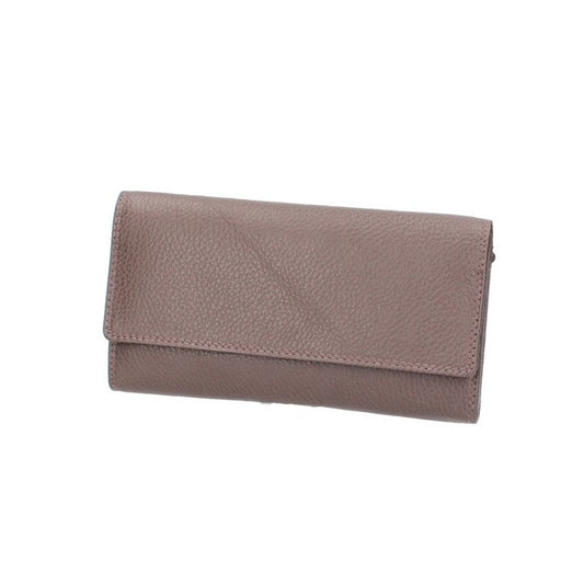 Damenbörse mit Überschlag in Braun aus Leder - leder-accessoires.com