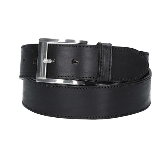 Safegürtel 40mm in Schwarz mit Reißverschluss und Dornschließe - leder-accessoires.com