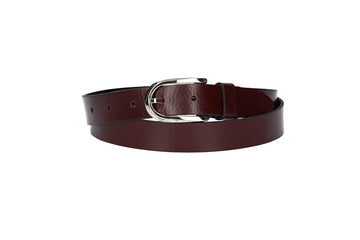 Damengürtel 25mm in Braun mit Dornschließe in Lightgold - leder-accessoires.com