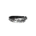 Armband zweifach Silber mit Sternennieten aus Leder