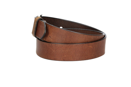 Ledergürtel Light Brown 40mm mit Dornschließe in Silber - leder-accessoires.com