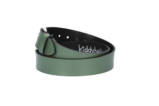 Ledergürtel Kids 25mm in Grün mit Schließe in Silber