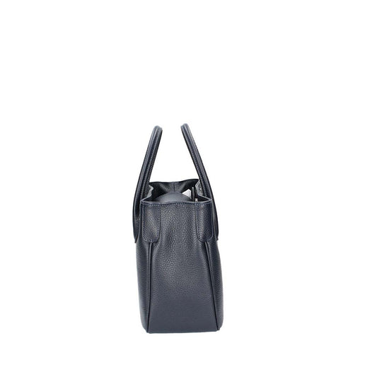 Kurzgrifftasche in Dunkelblau aus Leder - leder-accessoires.com