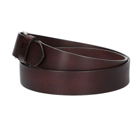 Ledergürtel Rot 35mm mit Dornschließe in Silber - leder-accessoires.com