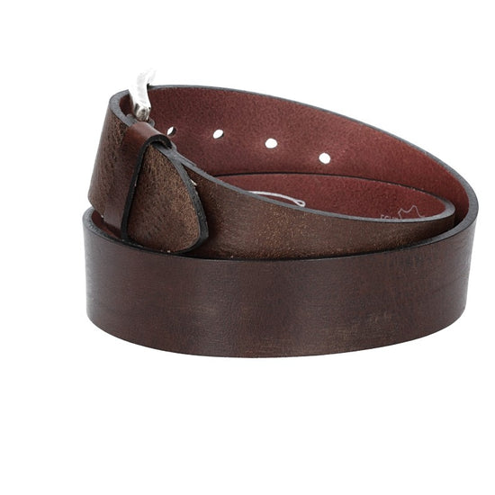 Hochwertiger Ledergürtel 40mm in Braun mit rustikaler Schließe in Silber - leder-accessoires.com