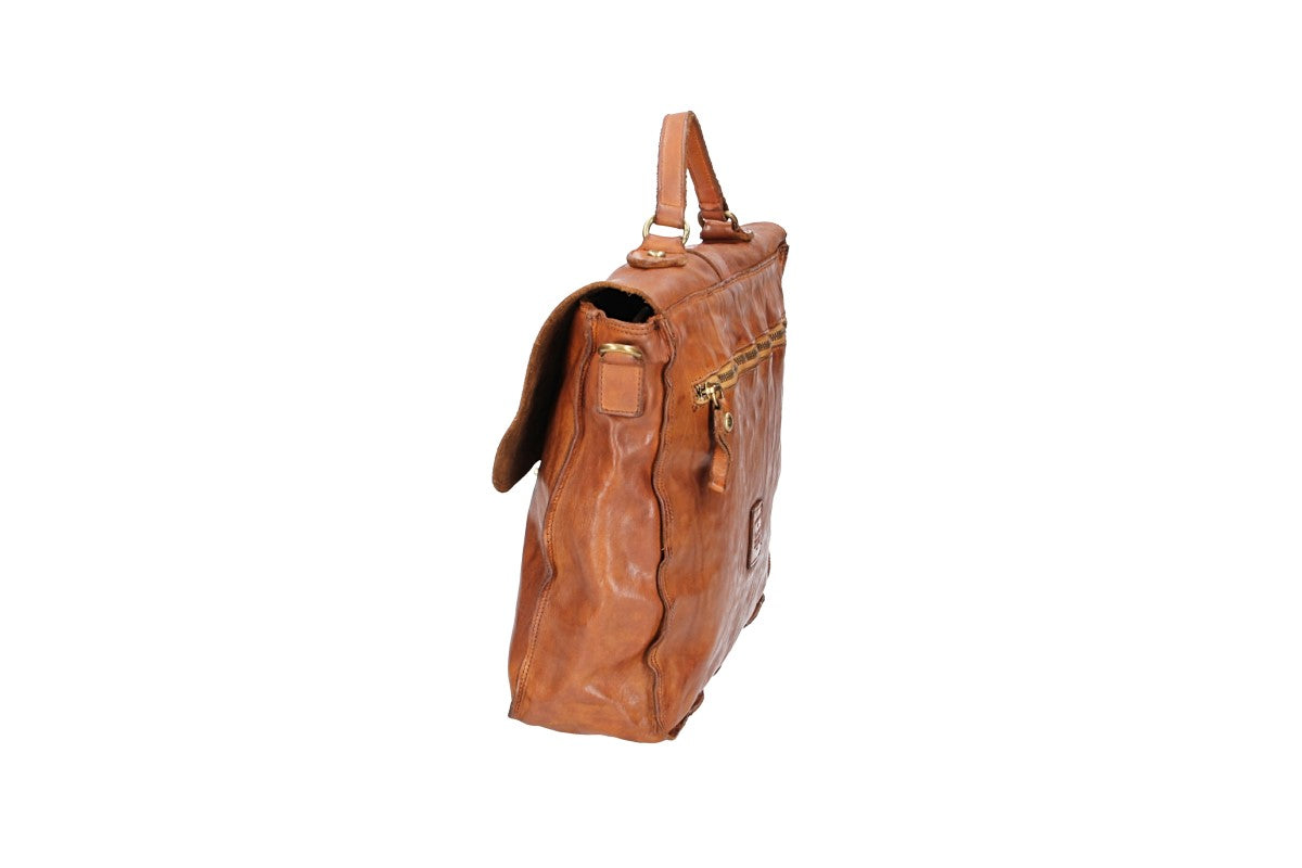 Aktentasche Ethan aus Leder in Cognac