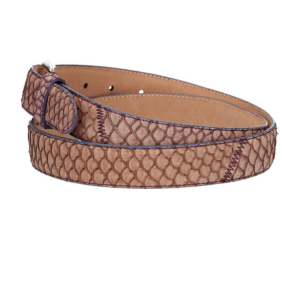 Schlangenledergürtel 30mm Rosa und Dornschließe in Silber - leder-accessoires.com