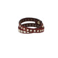 Armband doppelt Rot|Gold in Rochenoptik aus Leder