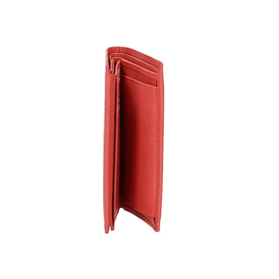Geldbörse Hochformat in Koralle aus Leder - leder-accessoires.com