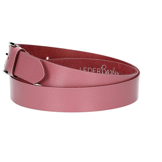 Ledergürtel 30mm in Rosa mit Dornschließe in Silber - leder-accessoires.com
