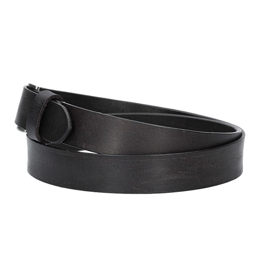 Ledergürtel 30mm in Schwarz mit Schließe in Silber - leder-accessoires.com