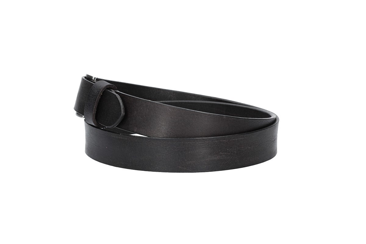 Ledergürtel 30mm in Schwarz mit Schließe in Silber - leder-accessoires.com