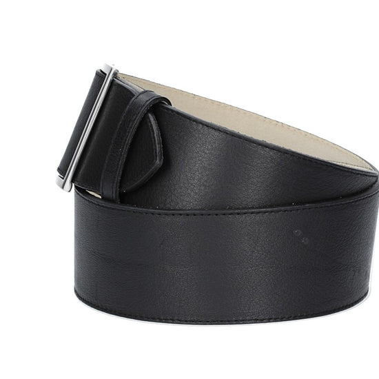 Formgürtel Schwarz 60mm mit Vollschließe in Silber - leder-accessoires.com