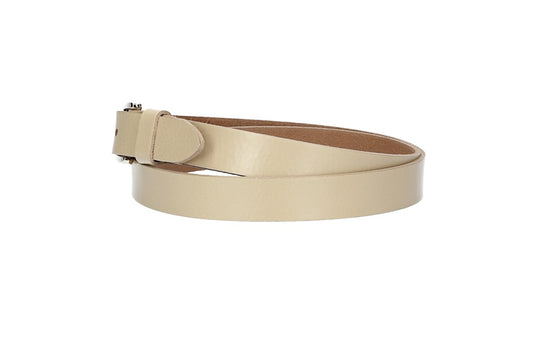 Damengürtel 25mm in Beige|Creme mit Dornschließe in Lightgold - leder-accessoires.com