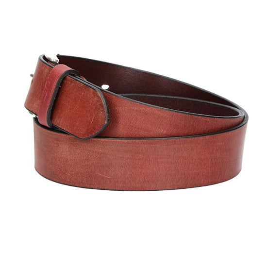 Ledergürtel Rot 40mm mit Dornschließe in Silber - leder-accessoires.com