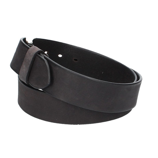 Ledergürtel Schwarz 40mm mit Dornschließe in Silber - leder-accessoires.com