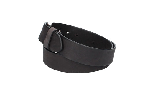 Ledergürtel Schwarz 40mm mit Dornschließe in Silber - leder-accessoires.com