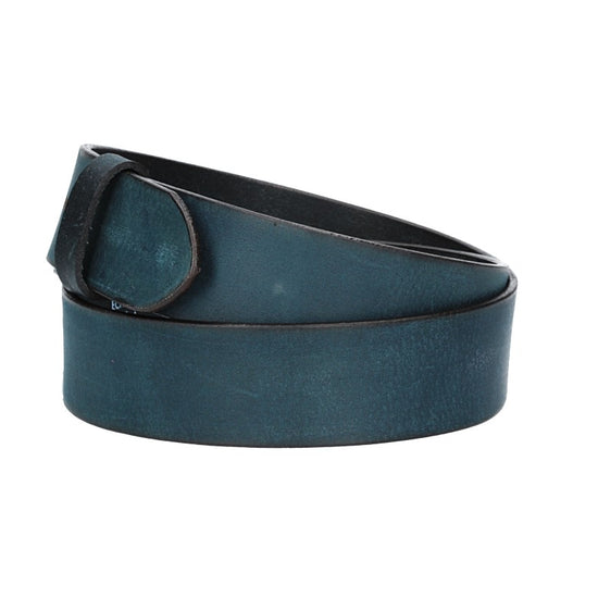 Lederriemen | Gürtelrohling Matt 40mm in Blau|Marine mit Schlaufe und Kapplochteil - leder-accessoires.com