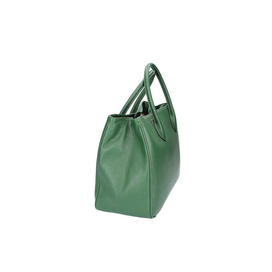 Kurzgrifftasche in Grün aus Leder