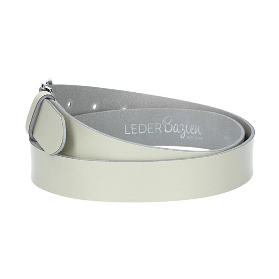 Ledergürtel 30mm in Beige mit Dornschließe in Silber - leder-accessoires.com