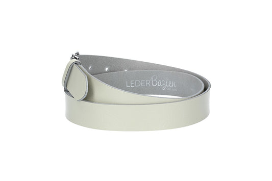 Ledergürtel 30mm in Beige mit Dornschließe in Silber - leder-accessoires.com