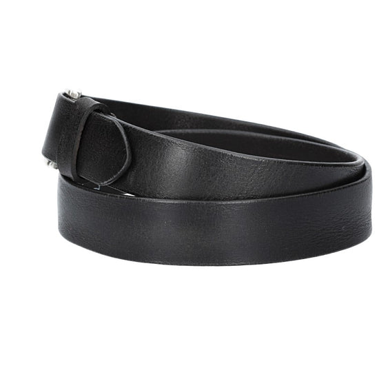 Ledergürtel Schwarz 35mm mit Dornschließe in Silber - leder-accessoires.com