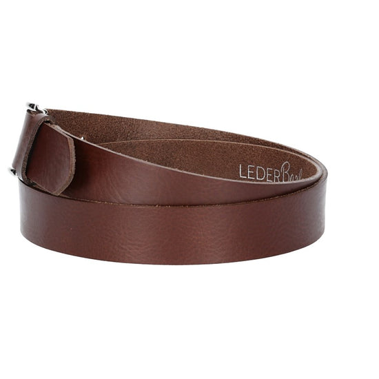 Ledergürtel 30mm in Braun mit Dornschließe in Silber - leder-accessoires.com