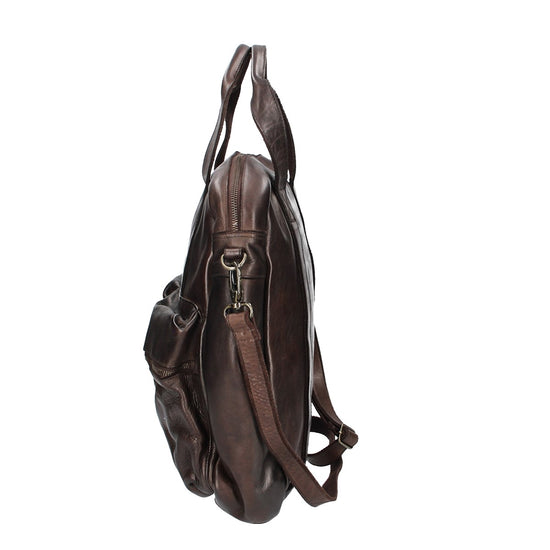 Ledertasche in Braun mit Reißverschluss und zwei Vortaschen - leder-accessoires.com