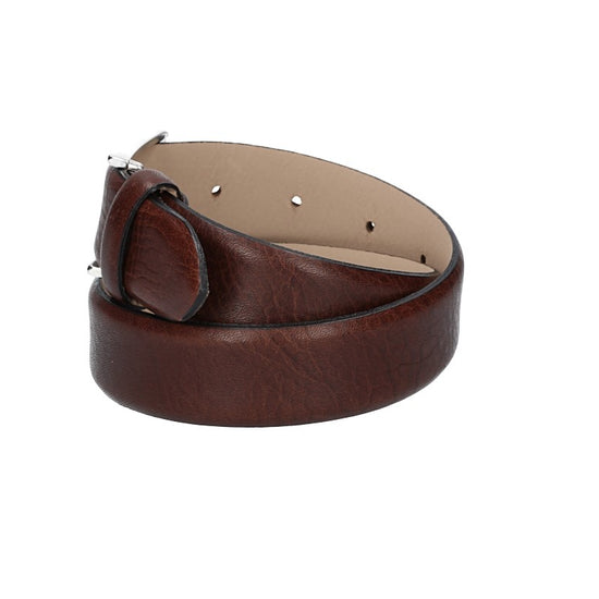 Ledergürtel Braun 30mm bombiert mit Schließe Silber - leder-accessoires.com