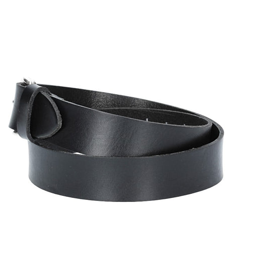 Ledergürtel Kids 25mm in Schwarz mit Schließe in Silber - leder-accessoires.com