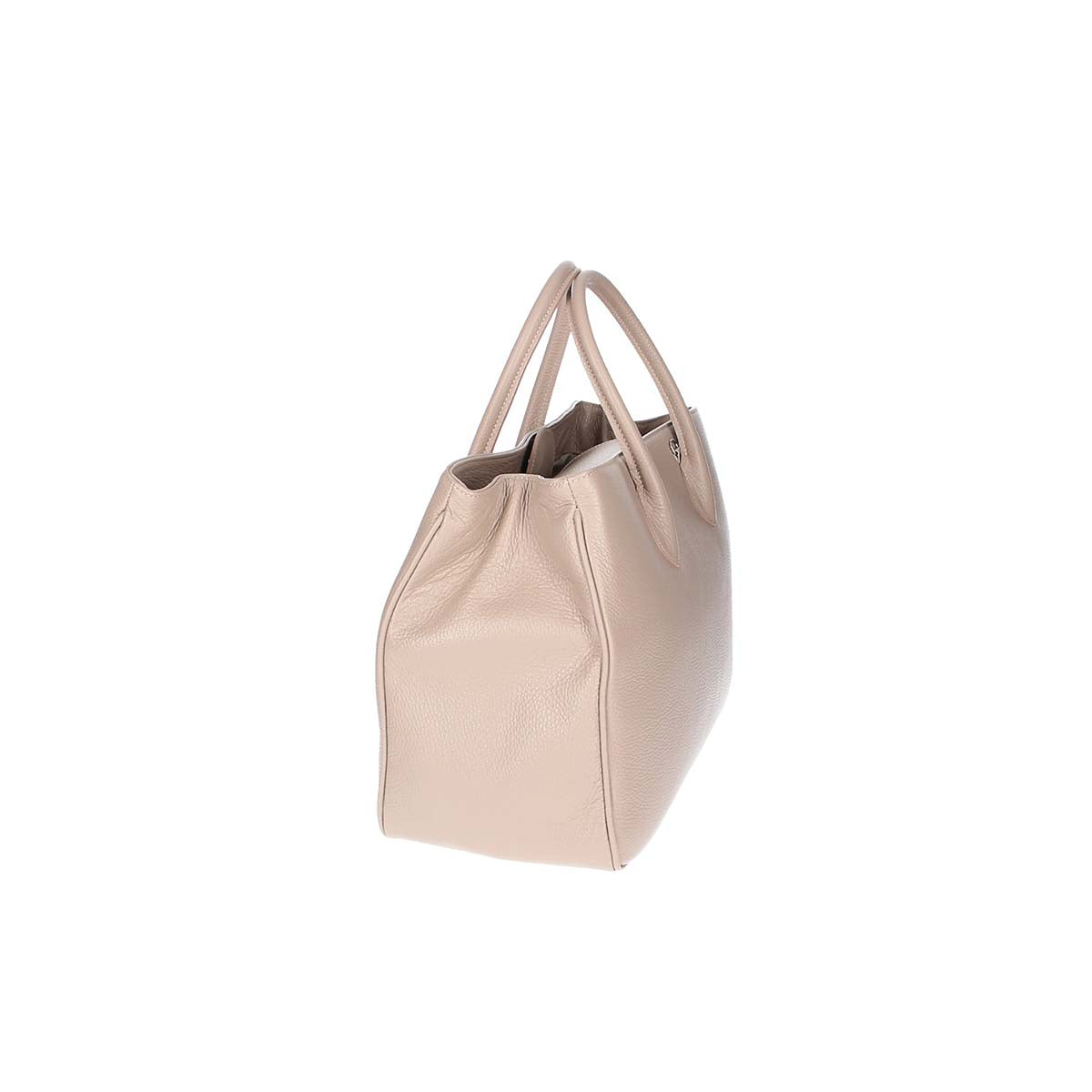Kurzgrifftasche in Natur|Beige aus Leder