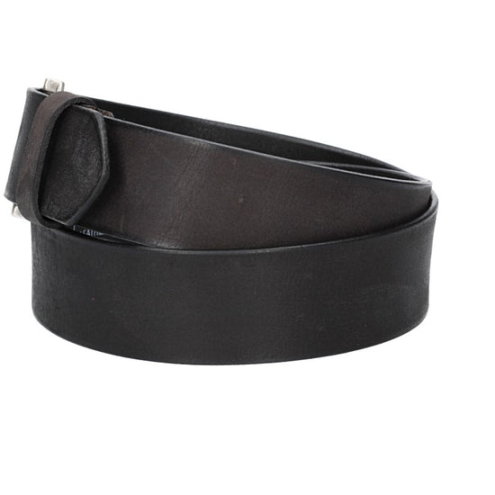 Ledergürtel Schwarz 45mm mit Dornschließe in Silber - leder-accessoires.com
