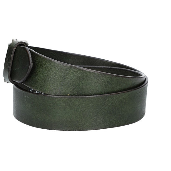 Ledergürtel Grün 40mm mit Dornschließe in Silber - leder-accessoires.com