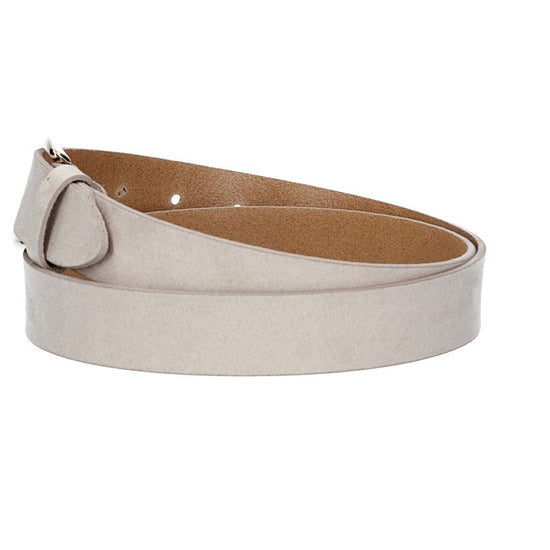 Veloursledergürtel 30mm in Sand|Beige mit Dornschließe in Lightgold - leder-accessoires.com