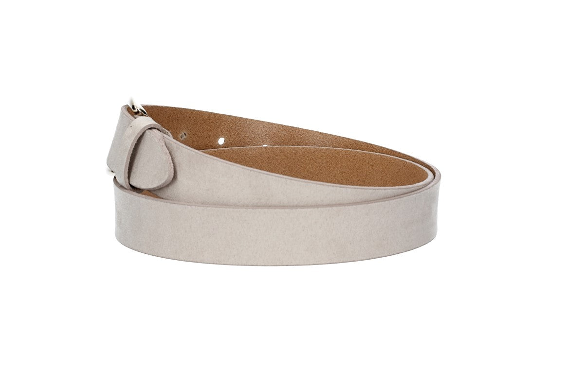 Veloursledergürtel 30mm in Sand|Beige mit Dornschließe in Lightgold
